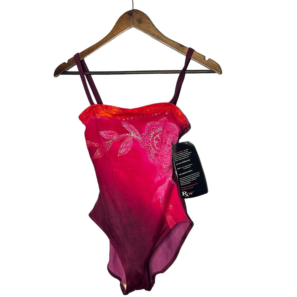 VTG New perfection fit Roxanne one piece bra size swimsuit pink‎ 10 34B